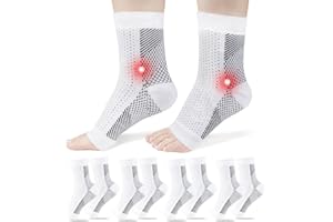ACWOO 4 pary bandaży na staw skokowy, ortopedyczne skarpety uciskowe, neuropatia, bandaż na kostkę, ortezę, oddychający bandaż na stopy do zapalenia powięzi podeszwowej, ścięgna Achillesa, neuropatii