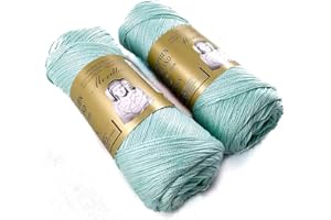 MORILLAS Lot de 2 pelotes de coton perlé 100 % égyptien mercerisé pour bricolage et tricot à la main au crochet ou au tricot avec une finition élégante. (2 x 70 g) (12, bleu 5)