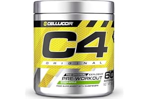 CELLUCOR Poudre pré-entraînement C4 Original - pomme verte | Boisson énergisante pré-entraînement | 150 mg de caféine + bêta-alanine + monohydrate de créatine | 60 portions