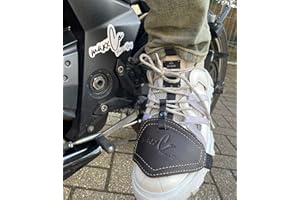 MaxxCo Protège-chaussures de moto en cuir véritable fait à la main - Protection contre les plis et les dommages - Version fine - Moka