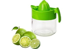 VINGARDIUM LEVIOSA Glass Jar Manual Hand Juicer Citrus Lime Orange Lemon Fruit Press Squeezer Strainer Maker Extractor Fresh Juice filter Healthy Kitchen Gadget Practical Non Slip No Electricity No Noise 300ML (Green)