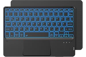 ‎CACOE CACOE Tastatur mit Touchpad, Tastatur Kabellose mit 7 Farben Beleuchtete kompatibel mit iPad, Android Tablet, Windows, 10 Zoll Schwarz