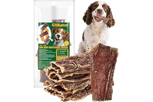 GNKATZE Friandises pour chiens à base d'œsophage de bœuf, friandises à mâcher saines, entièrement naturelles et à ingrédient unique pour chiens, riches en protéines et longue durée,80G