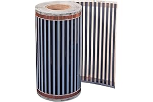 MI-HEAT Radiador por infrarrojos 24 V CC 20 cm de ancho, 1 m de largo, calefacción eléctrica por suelo radiante