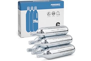 PINNAMAX Set di pompe CO2 per bicicletta – Gonfiatore CO2 con cartuccia CO2 da 16 g/25 g, compatto, leggero, compatibile con valvole Presta & Schrader, perfetto per biciclette da corsa e MTB, con