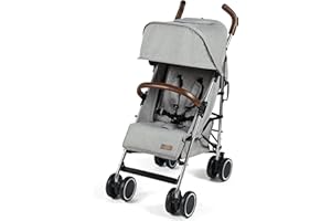 Ickle Bubba Discovery Max Pushchair (Silver/Grey) – 6 Months to 22kg (Approx. 4 Years*), Lightweight & Compact Stroller, One-Hand Recline, UPF 50+ Hood, Luxury Footmuff, Cup Holder & Rain Cover