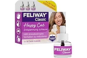 FELIWAY Classic 3x30 Tage Vorteilspack für Pheromon Verdampfer, 3x48ml - Hilft Anzeichen von Stress bei Katzen und Kitten zu reduzieren, von Tierärzten empfohlen, klinisch getestet