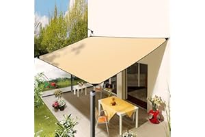 JEMULICE Sonnensegel Rechteckig, 2x3m Wetterschutz 95% UV-Schutz Wasserdicht Reißfest PES Polyester, Sonnensegel Quadrat mit Ösen und Befestigungsseile für Garten Terrasse Camping Außenbereiche