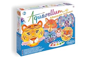 SentoSphère - AQUARELLUM - MASQUES ANIMAUX - Kit peinture - Peinture Aquarellable Magique - A partir de 8 ans - fabriqué en France