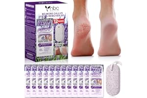 nbc BeautiLab Hard Skin Remover Foot - 12 PCS Callus Remover Gel with Pumice Stone, Professional Hard Skin Remover for Cracked Feet & Dead Dry Skin, Lavender Scent