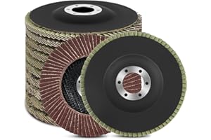 Flintronic 10 Piezas Discos Abrasivos para Amoladora Angular, Disco Láminas 125mm Grano 40/60/80/120, Discos de Abanico, T27 Disco Láminas, para Acero Inoxidable, Metal/Acero y Madera, Rojo
