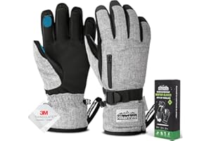 HIKENTURE Rękawiczki zimowe dla mężczyzn i kobiet, 3M Thinsulate rękawice narciarskie, wodoszczelne, ciepłe, wiatroszczelne, do obsługi ekranów dotykowych, snowboardu, jazdy na nartach, rowerze,