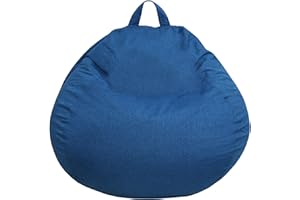 bananair - Pouf Poltrona Sacco con Imbottitura in Schiuma - Morbido e Confortevole - Fodera Lavabile - Pratico e Facile da Trasportare - Pouf Sacco per Tutta la Famiglia (80x70 cm, Blu)