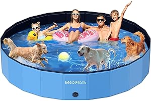 Meowant Hundepool Faltbar, Hundebadewanne, Planschbecken Groß Verdickt PVC, Extra Großer Outdoor-Faltbarer Kinderpool, Tragbare Rutschfestes Hundeplanschbecken, Keine Pumpe Benötigt(272 x 50 cm)