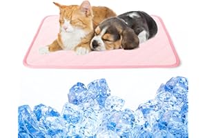 Lollanda Kühlmatte für Hunde und Katze 50 x 40CM, Selbstkühlende Matte Hunde Katzen, Haustier Kühlmatte Selbstkühlende, Kühlmatte Hunde Katzen für Sommer (Asiatische Größe M = EU Größe S, Rosa)