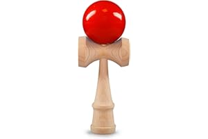 Ganzoo Kendama en Bois de hêtre véritable, Model 'Basic Orange', Japonais Jeu d'adresse