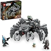 LEGO Star Wars Spider Tank 75361, Building Toy Mech from The Mandalorian Season 3, Includes The Mandalorian with Darksaber, B