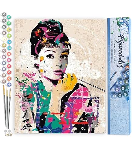 Figured'Art Diamond Painting Broderie Diamant 40x50cm Avec Cadre Toile Tendue Strass Perles Carrés - Visage de roses - Kit Complet 5D DIY Activité Manuelle Loisirs Créatifs Adultes