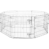 Amazon Basics – Faltbares Metall-Gehege mit Tor, für Haustier, Hund, Trainingszaun, 152,4 x 152,4 x 60,9 cm
