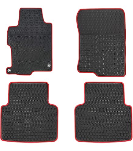 Custom Fit All-Weather Floor Mats For 2013-2017 Honda Accord Sedan - Front & Rear Row TPE Liners (Black) 12 thumbnail image