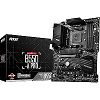 MSI B550-A PRO Motherboard ATX, AM4, DDR4, M.2, LAN, USB 3.2 Gen2, Front Type-C, HDMI, DisplayPort, AMD RYZEN 3000 3rd…