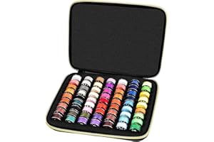 ALKOO 63 Slots Bobbin Case Holder - Bobbins Thread Organizer Storage - Spools Box Compatible with Brother Singer Babylock Janome Kenmore Sewing Machine (Case Only)