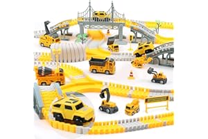 MOOKLIN ROAM Circuit de Voiture Électrique Flexible, 345PCS Grue-Jouet Circuit Fille Garçon 3 4 5 6+ Ans avec 10 Voiture, Jeu de Piste créer Une Route de génie Jouet Imitation Jeu Idée Cadeau
