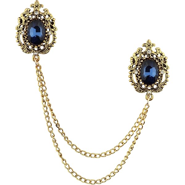 AN KINGPiiN Blue Vintage Car With Hanging Chain Lapel Pin Badge