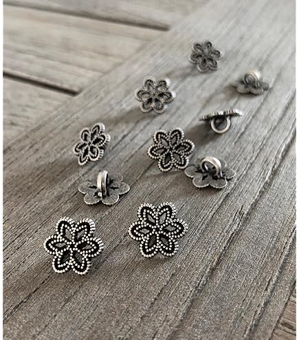 Donkerzilver gebogen kleine metalen knopen, halve bol met oogje, 11 mm, 12 mm of 15 mm (10 stuks) (12 mm