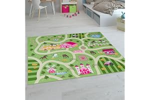 Paco Home Alfombras Infantiles Juego Pelo Corto Coloridas Diferentes Diseños, tamaño:160x220 cm, Color:Verde