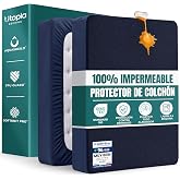Utopia Bedding Waterproof Mattress Protector 160 x 200 x 30 cm, Oeko-Tex Certified Mattress Cover, Breathable Mattress Cover,