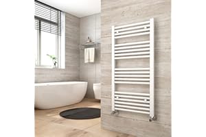 Heilmetz Radiator Towel Rail Bathroom, 1000 x 500mm Heated Towel Rail, Towel Warmer 20 Bars Modern Central Heating Radiators White