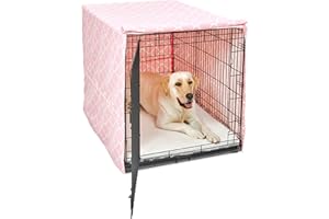 New World BCVR-42PKT Hundebox-Abdeckung, Stoff mit Teflonschutz, für alle 107 cm langen Hundeboxen von New World und MidWest Homes for Pets, rosa Designer-Muster