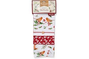 Cooksmart Paquete de 3 paños de Cocina de diseño británico | Toallas de Navidad para la Temporada Festiva | Paño de Cocina de Navidad para Todo Tipo de cocinas - A Winters Tale