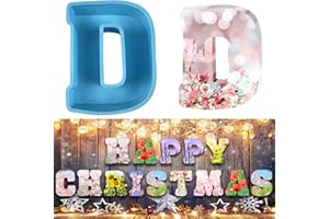 YANMUCY Stampi in silicone 3D alfabeto grande a forma di lettera epossidica per resina tampi fai da te in resina per lettere di cioccolato per compleanno matrimonio festa di Natale decorazioni artigianali