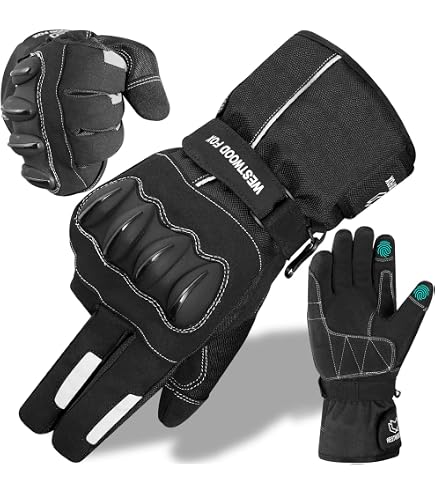 KEMIMOTO Winter Motorhandschoenen - Touchscreen, Waterdicht, Geïsoleerd Voor Motor, Ski En Scooter