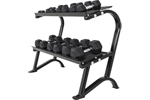 GORILLA SPORTS Rack de rangement pour haltères hexagonaux, noir