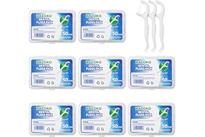 RAZOKO Dental Floss Picks, High-Pull Toothpicks Sticks Clean/Heathy Dentalpicks with Travel Case Perfect for Family,Hotel,Travel (400Pcs)