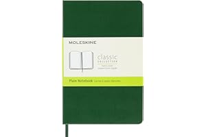 Moleskine Classic Plain Paper Notebook, Hard Cover and Elastic Closure Journal, Color Myrtle Green, Size Pocket 9 x 14 cm, 192 Pages