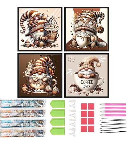 Kit Diamant Café SHEGZHUC Diamond Painting Café Rose 30x40 Cm - Broderie Diamant 5D Avec Cœur - Loisir Créatif Adulte Anti-Stress Loisir Détente