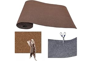 WANWEN Climbing Cat Scratcher, Tappetino Tiragraffi per Gatti DIY Autoadesivo, Tappetino Antigraffio per Gatti Autoadesivo, Ritagliabili Tappeto Tiragraffi per Gatti, Protegge Divani e Tappeti (L,Brown)