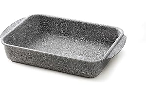 Accademia Mugnano | Linea Cuore di Pietra | Teglia Rettangolare | Antiaderente ed Antigraffioo | Dimensioni 30x25 cm