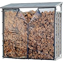 Telo Coprilegna QUICK STAR - Set Antipioggia Per Portalegna 143x70x185 Cm, PVC Nero, Anteriore + Posteriore - 7