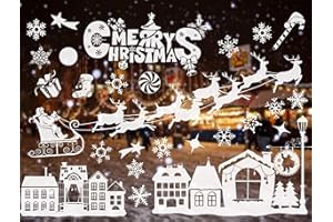 Sinwind Autocollant de fenêtre de Noël en PVC - Décoration de fenêtre de Noël