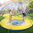 LPing 68 Inches Sprinkle And Splash Water Play Mat,Durable Portable Inflatable Sprinkler Pad Sprinkle Wading Pool,Summer Essential Spray Toys For Kids And Outdoor Garden Family Activities,0.25mm Thick