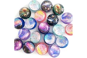 MXOQJE 15 PCS Bouncy Balls, Bouncy Balls for Kids Party Bag, 32mm Bouncy Balls Space Planets Starry Sky Theme Rubber Balls Colorful Starlight Galaxy, for Kids Stocking Filler Prizes Festival Birthday Gifts