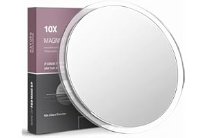 MAVORO Magnifying Mirror with 3 Suction Cups 23 cm (10X Magnification)