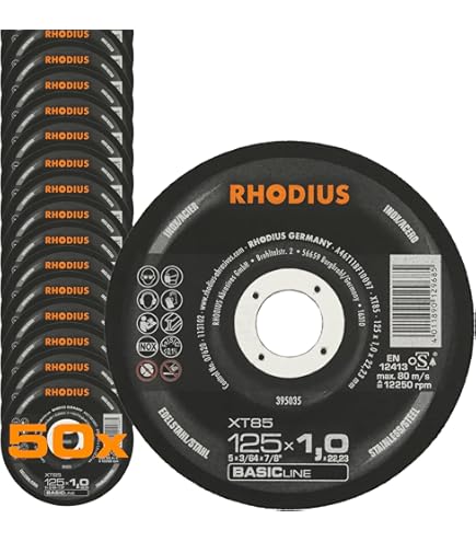 Rhodius Disco Da Taglio Sottile XTK6 EXACT – 115 X 0,6 Mm – Per Acciaio Inox – Mozzo Deportato 22,23 Mm - 5
