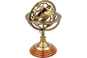 NAGINA INTERNATIONAL antiquenauticas ottone antico finitura nautico arredamento Armillary Zodiac Sphere Globe 22,9 cm – Gift