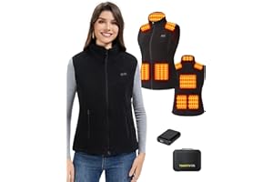 Toastiv Gilet Chauffant Femme avec Batterie 18400mAh - Gilet Chauffant Polaire, 8 Zones Chauffantes, Veste Chauffante Électrique Hiver Chaud